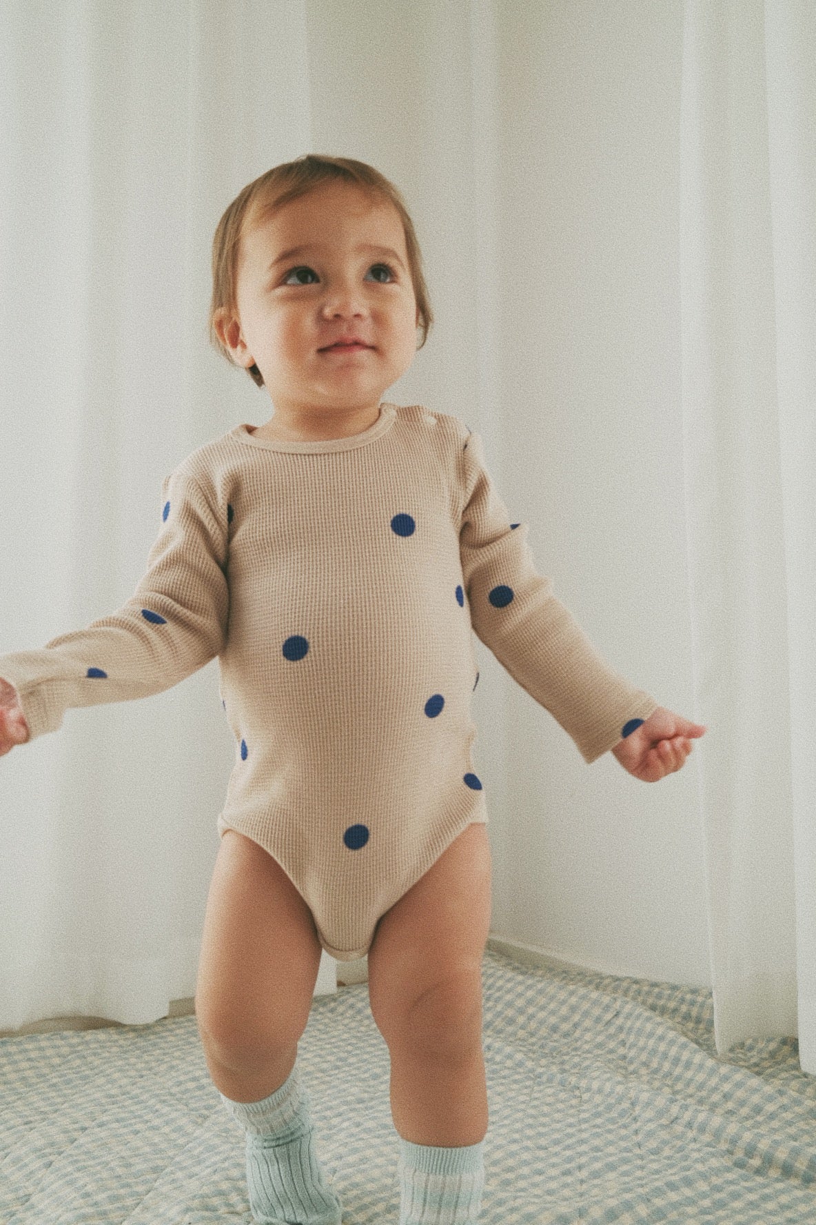 BLUEBERRY WAFFLE LONG SLEEVE BODYSUIT